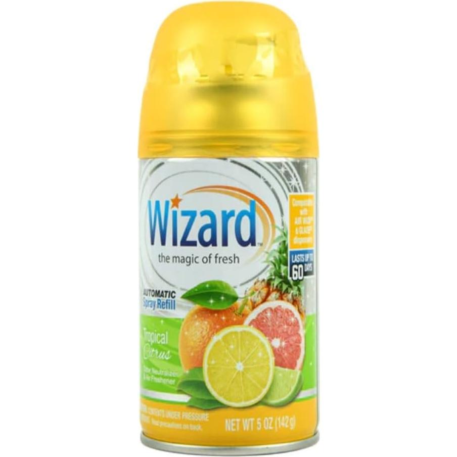 3 Recargas Automáticas Aerosol Wizard 5 oz Cítrico Tropical