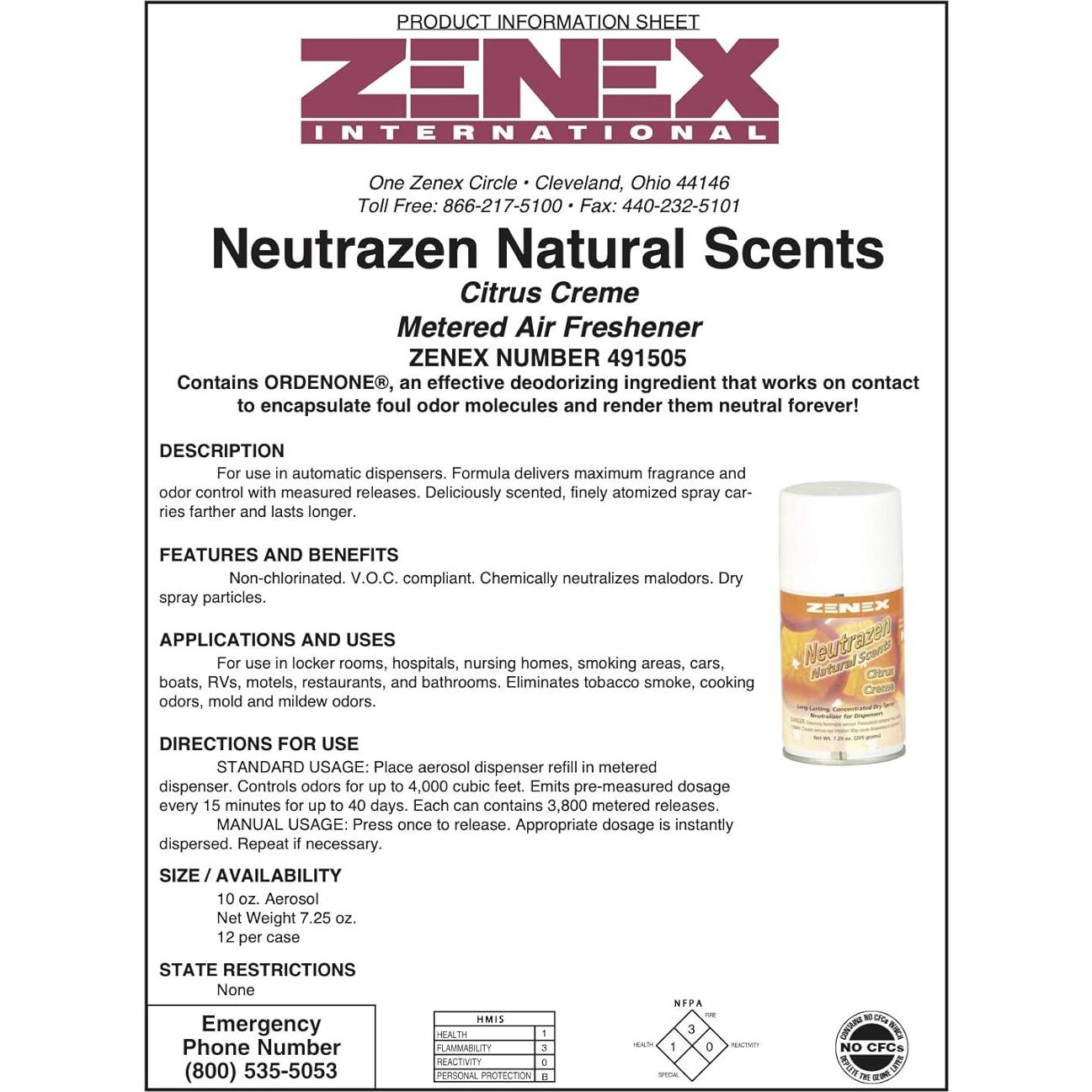 Desodorante en Spray Seco Zenex para Dispensadores Automáticos - Cítricos