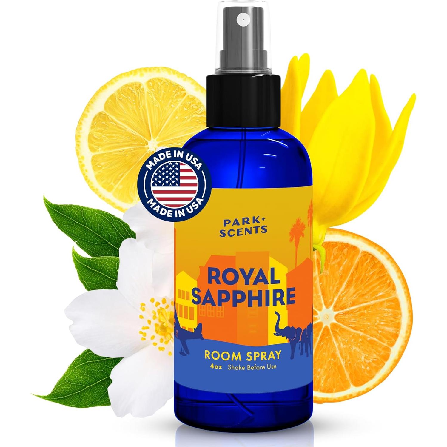 Spray Ambientador Zafiro Real 113ml - Jazmín Cítrico Ámbar Ylang Ylang