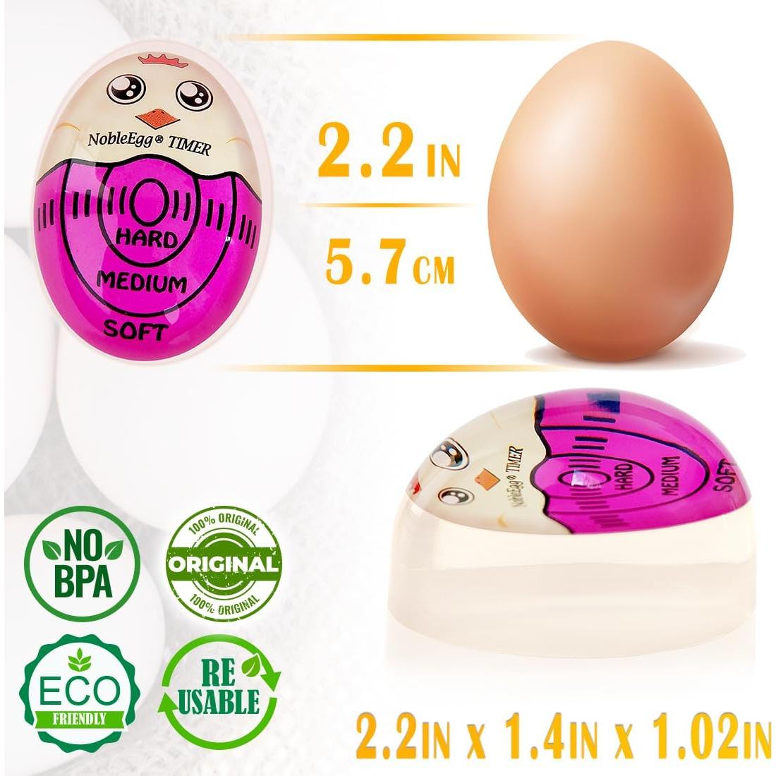 Temporizador de Huevos NobleEgg Púrpura - Hervido Blando, Medio y Duro