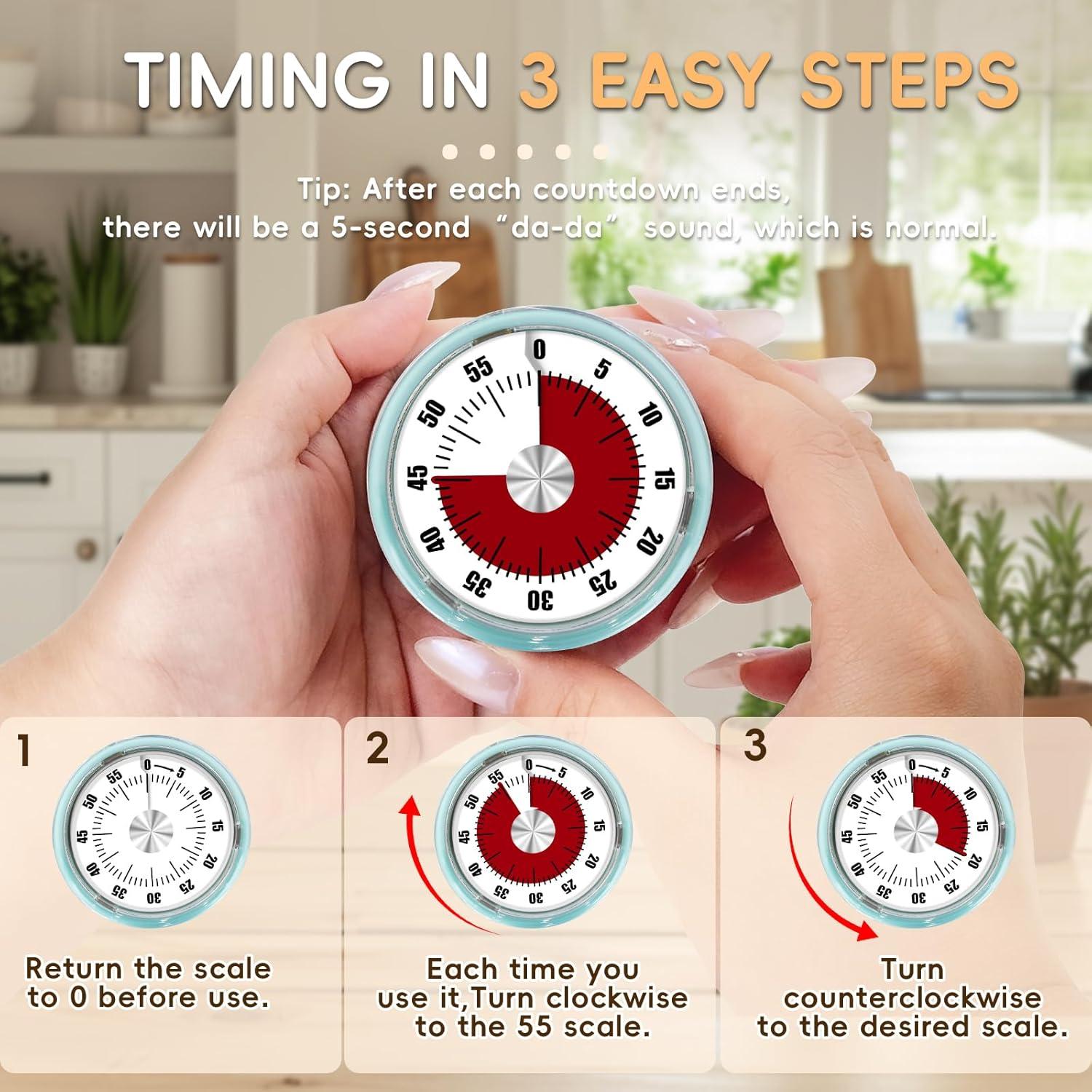 Temporizador de Cocina Mecánico Accoglie Azul 0-60 Minutos