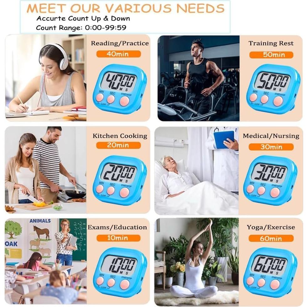 Temporizadores Digitales Multifuncionales Frymmx - 4 Piezas