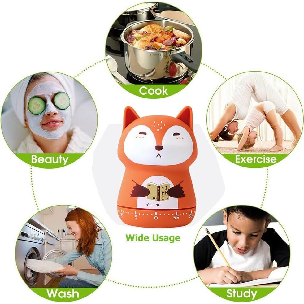 Temporizador de Cocina Mecánico WEUPTOK Zorro 60 Minutos