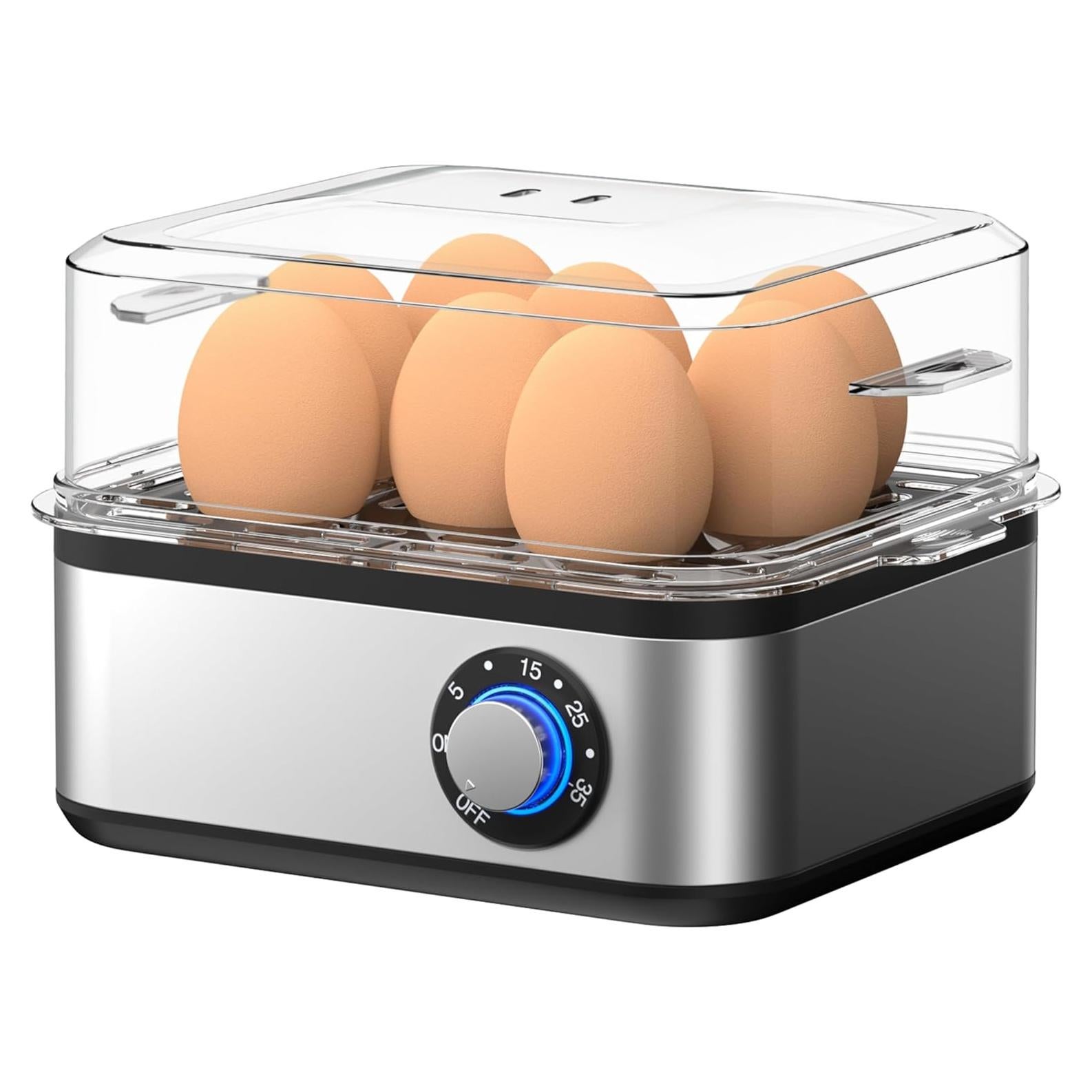 Cocedor de Huevos Eléctrico TIUIT 8 Huevos 500W Temporizador