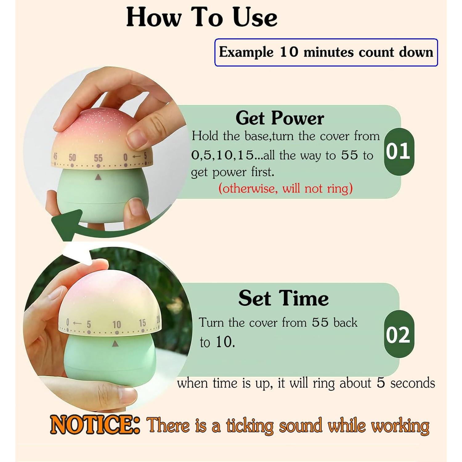 Temporizador Mecánico NUOSWEK Hongo Verde 60 Minutos