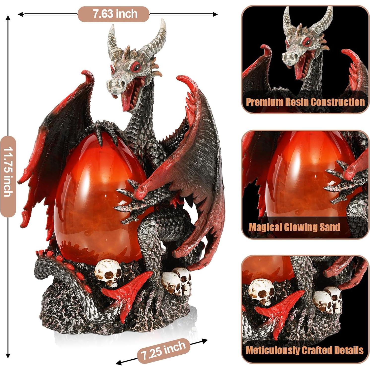 Estatua de Huevo de Dragón Iluminado Yuxelulmai 30 cm