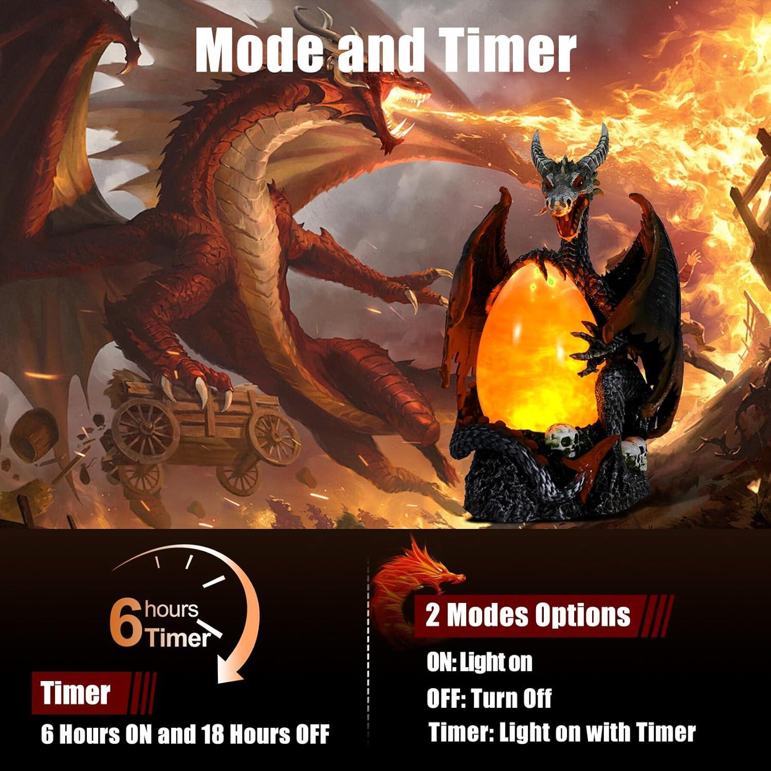 Estatua de Huevo de Dragón Iluminado Yuxelulmai 30 cm