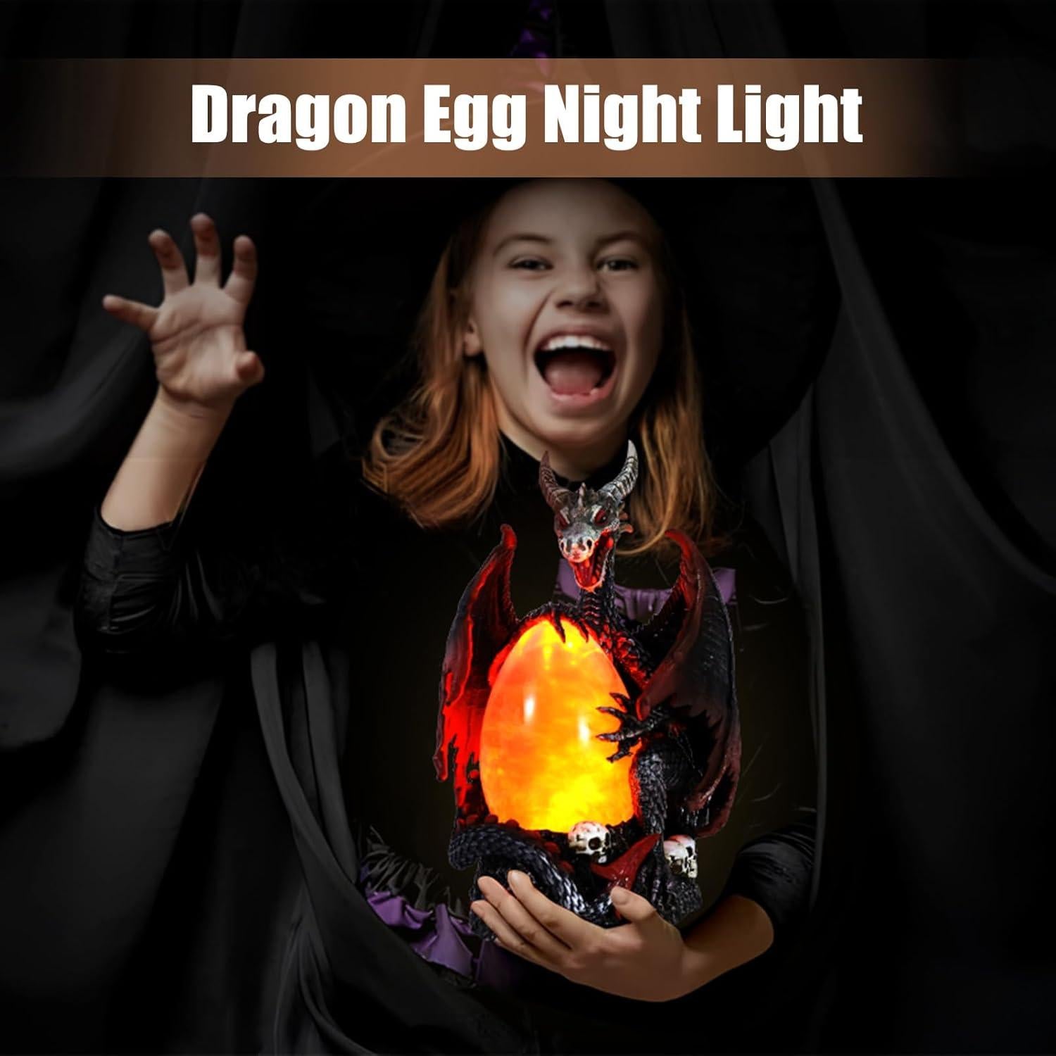 Estatua de Huevo de Dragón Iluminado Yuxelulmai 30 cm