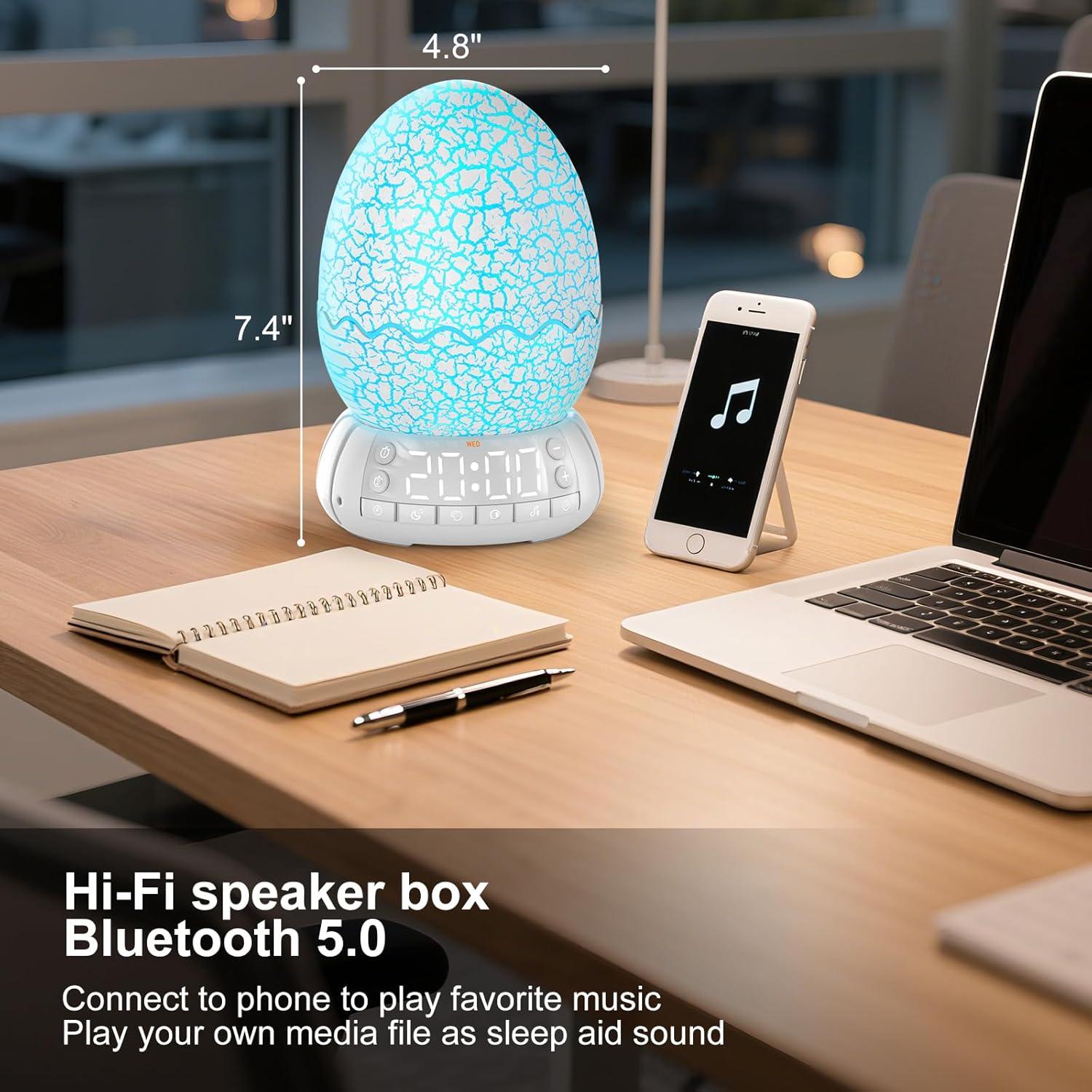 Reloj Despertador MTDYHY con Luz de Amanecer y Altavoz Bluetooth