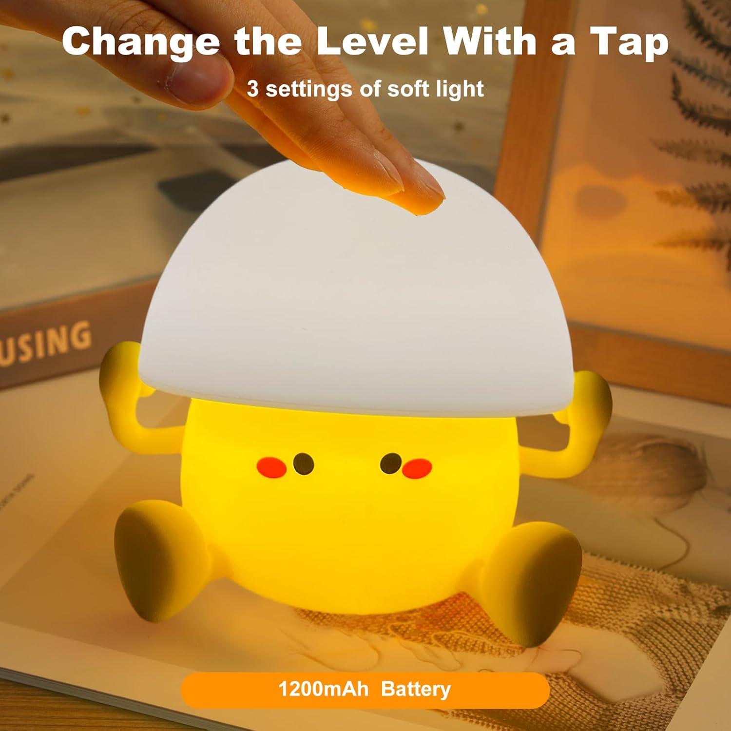 Luz Nocturna Silicona Amacavix Yema de Huevo 3 Brillos