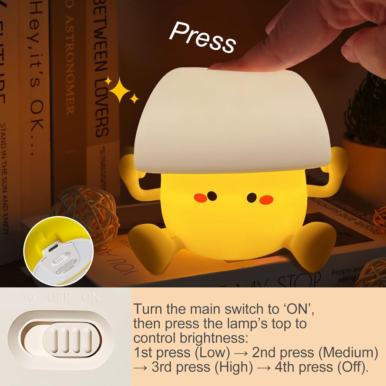 Luz Nocturna Silicona Amacavix Yema de Huevo 3 Brillos