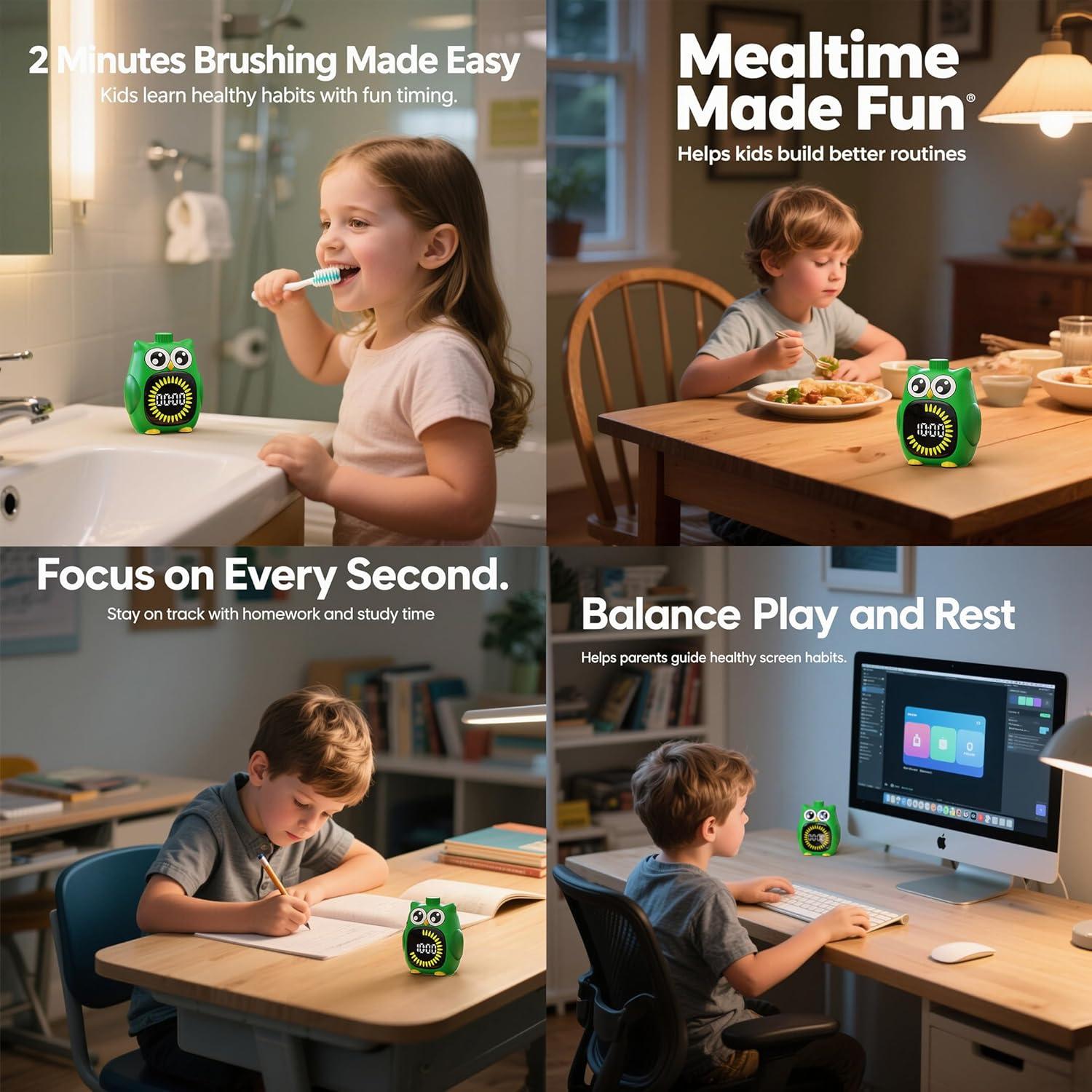 Temporizador Visual Doli Yearning Búho Digital 99 Minutos Verde