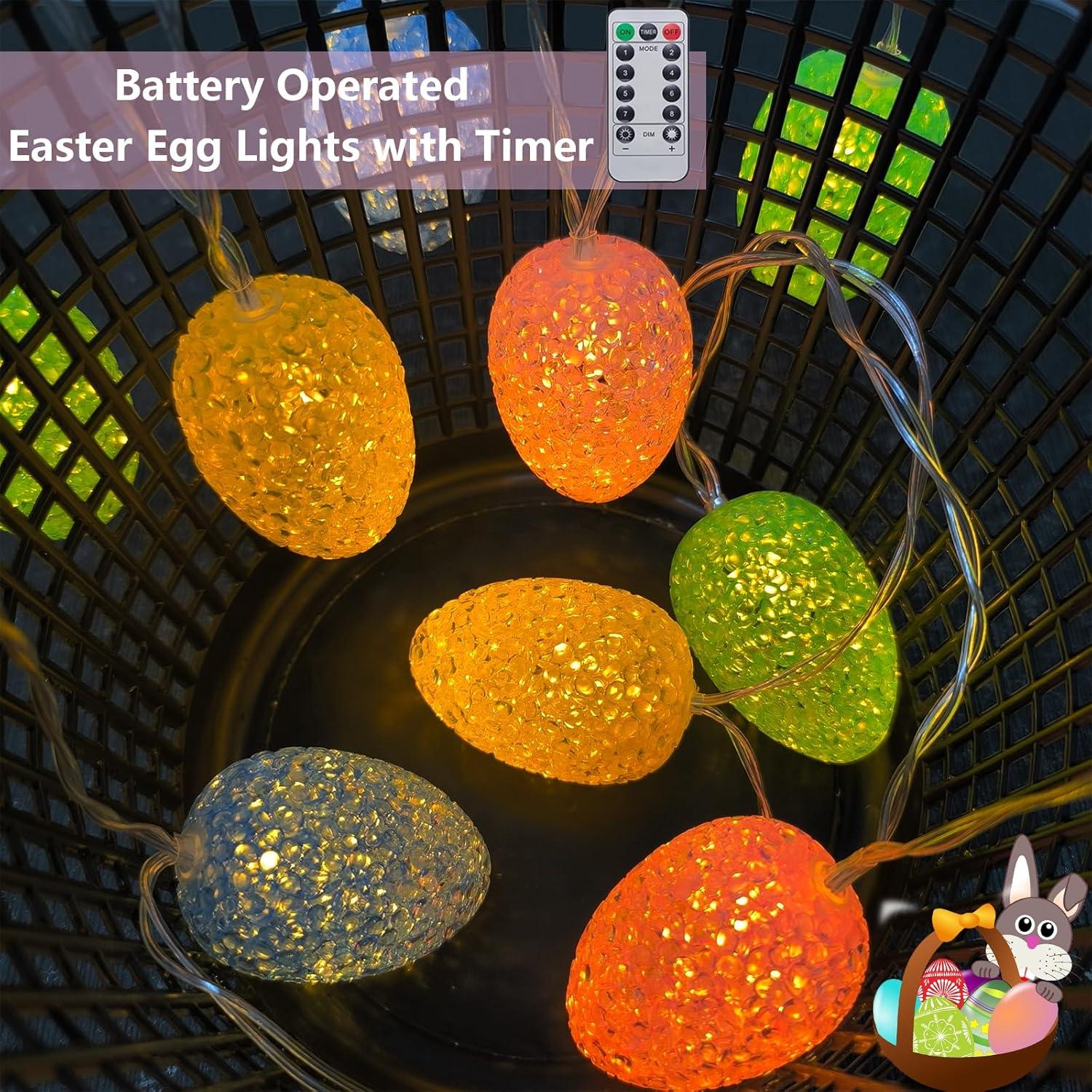 Luces de Cuerda de Pascua LED 10 Huevos Multicolor 2.07m