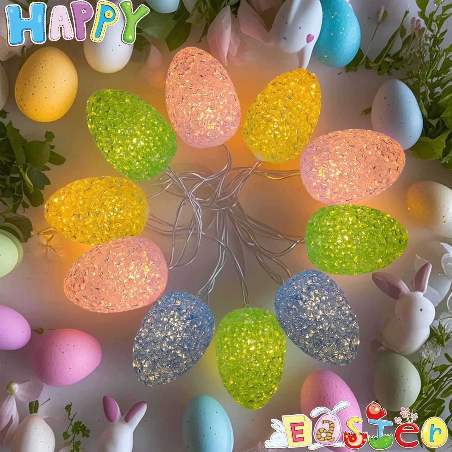 Luces de Cuerda de Pascua LED 10 Huevos Multicolor 2.07m