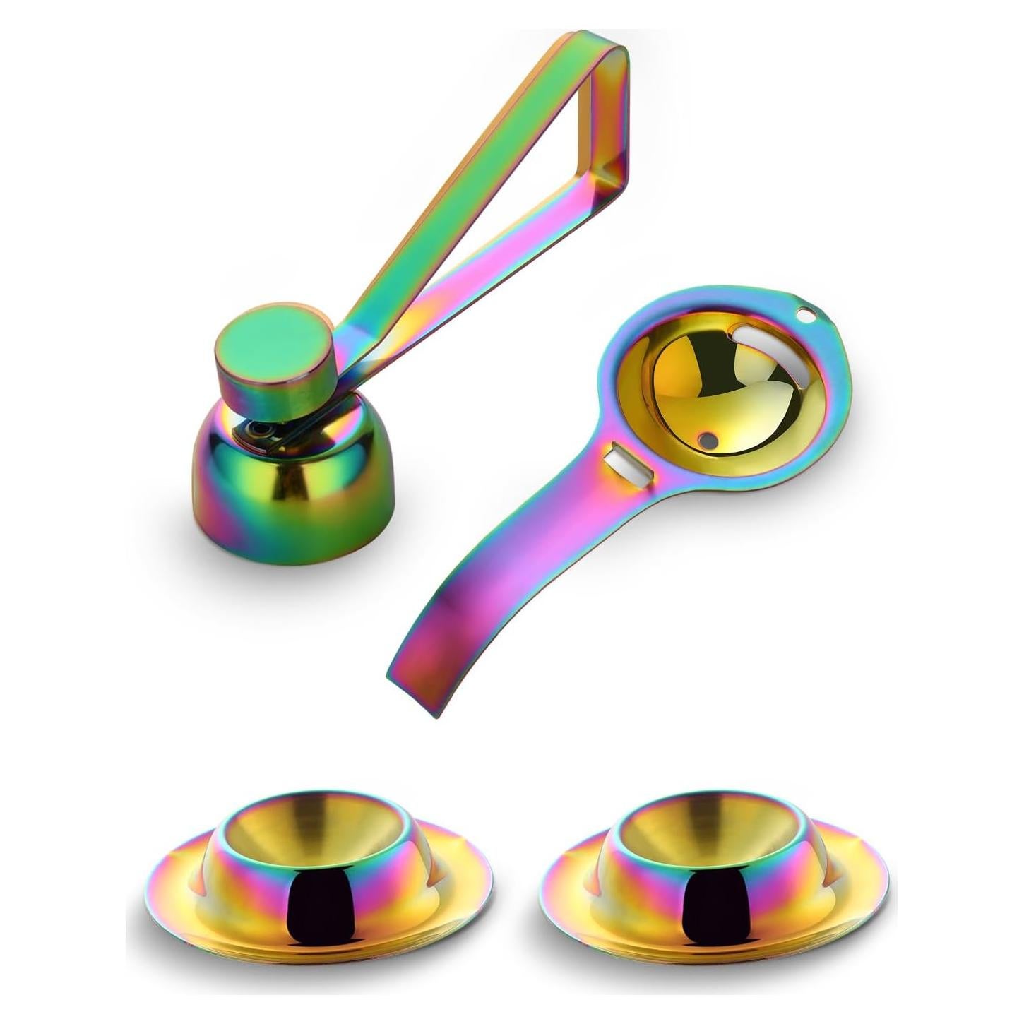 Juego de Cortador y Separador de Huevos DOCBLACK Acero Inoxidable