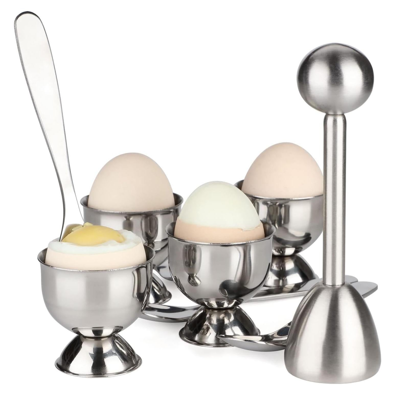 Juego de Soportes y Rompedor de Huevos YellRin - Acero Inoxidable