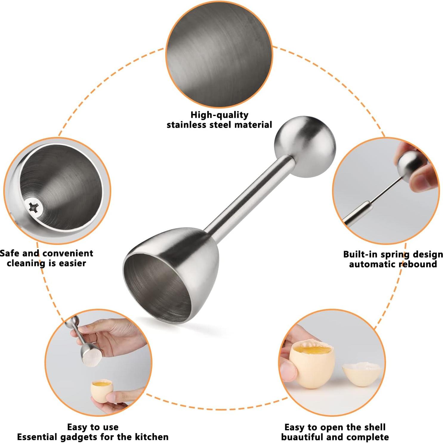 Juego de Soportes y Rompedor de Huevos YellRin - Acero Inoxidable