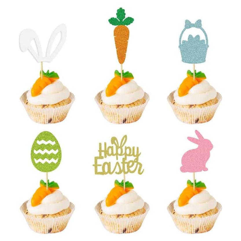 12 Adornos de Cupcake de Pascua Ncozwo - Acrílico Seguro