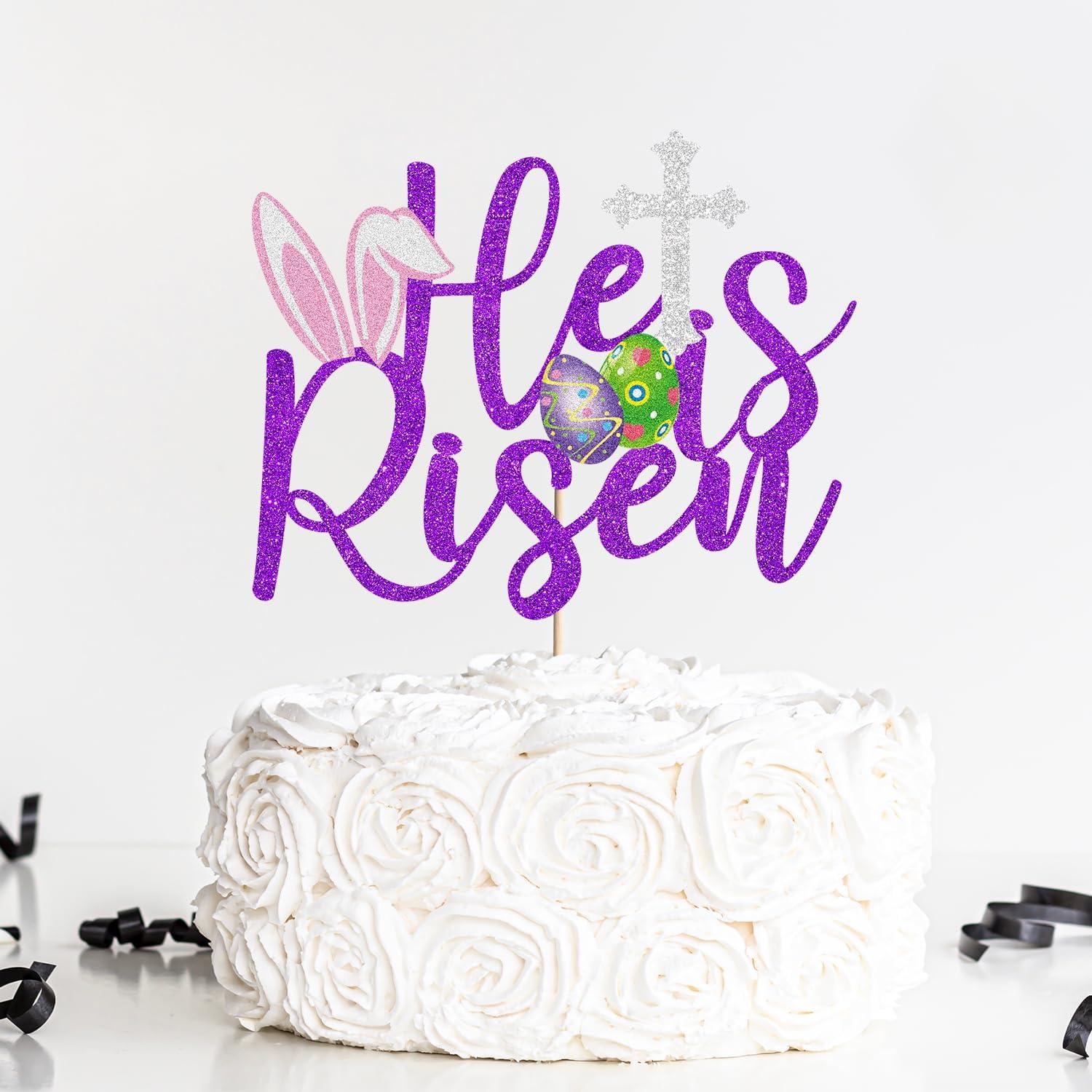 Topper de Pastel de Pascua Feliz Cumpleaños Caiwowo 15 cm