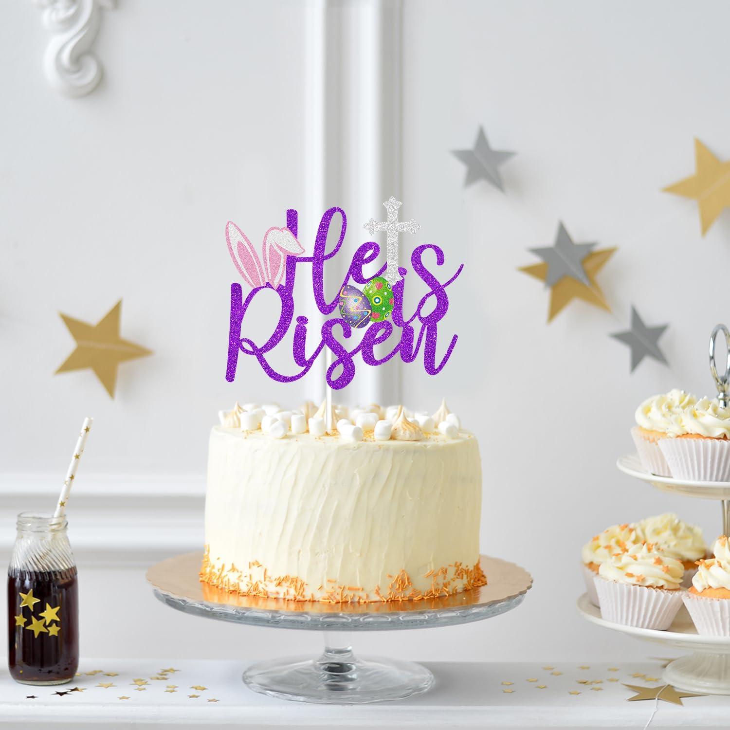 Topper de Pastel de Pascua Feliz Cumpleaños Caiwowo 15 cm