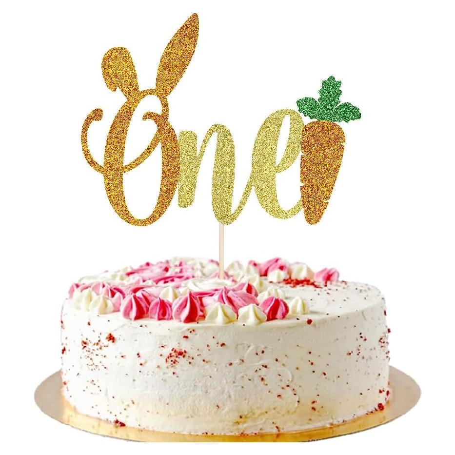 Cake Topper Orejas de Conejo Doradas AROKIPPRY 16.5x12.4cm