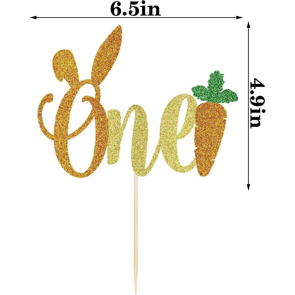 Cake Topper Orejas de Conejo Doradas AROKIPPRY 16.5x12.4cm