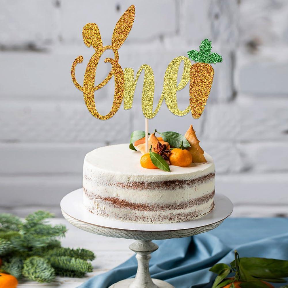 Cake Topper Orejas de Conejo Doradas AROKIPPRY 16.5x12.4cm