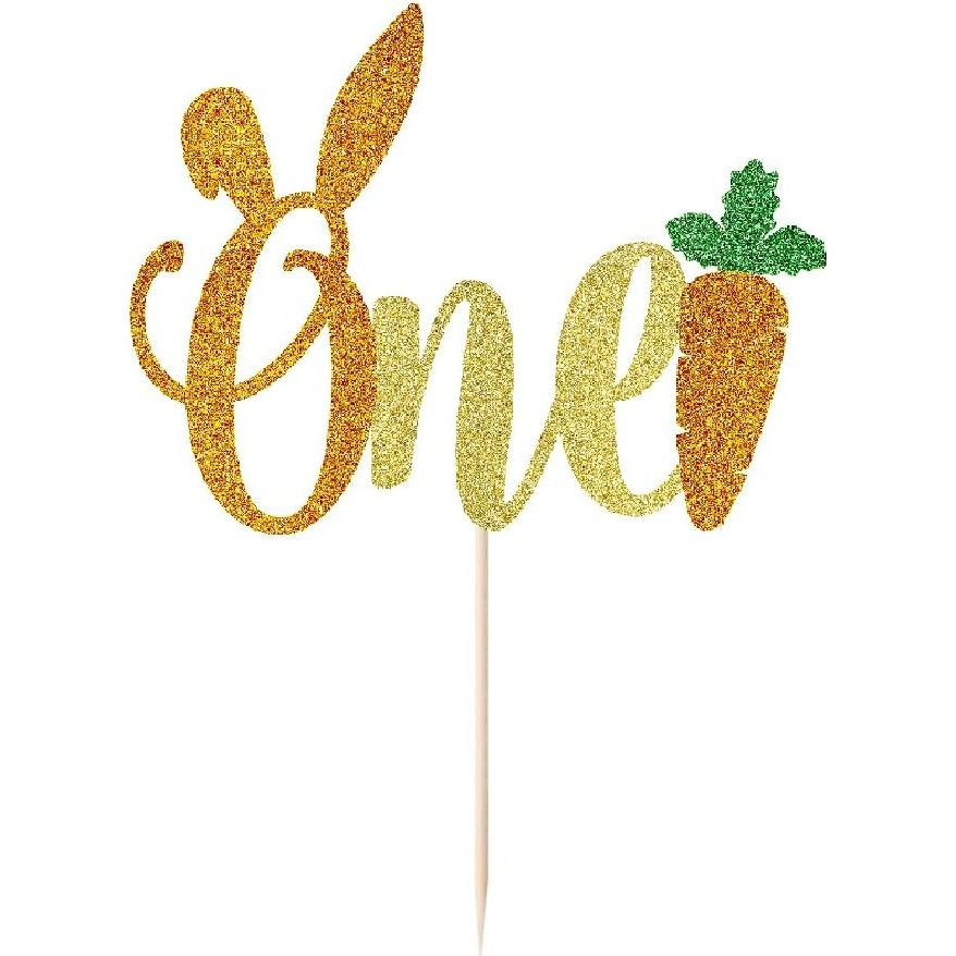 Cake Topper Orejas de Conejo Doradas AROKIPPRY 16.5x12.4cm