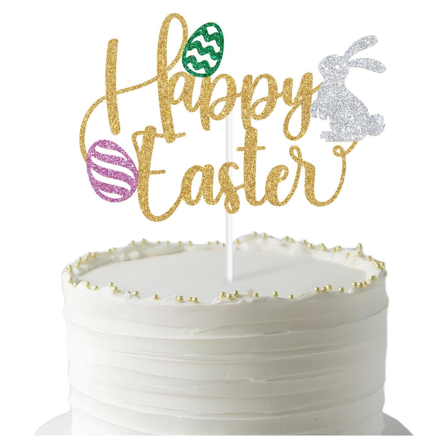 Adorno de Pastel de Pascua Zatain 15 cm Conejitos y Huevos