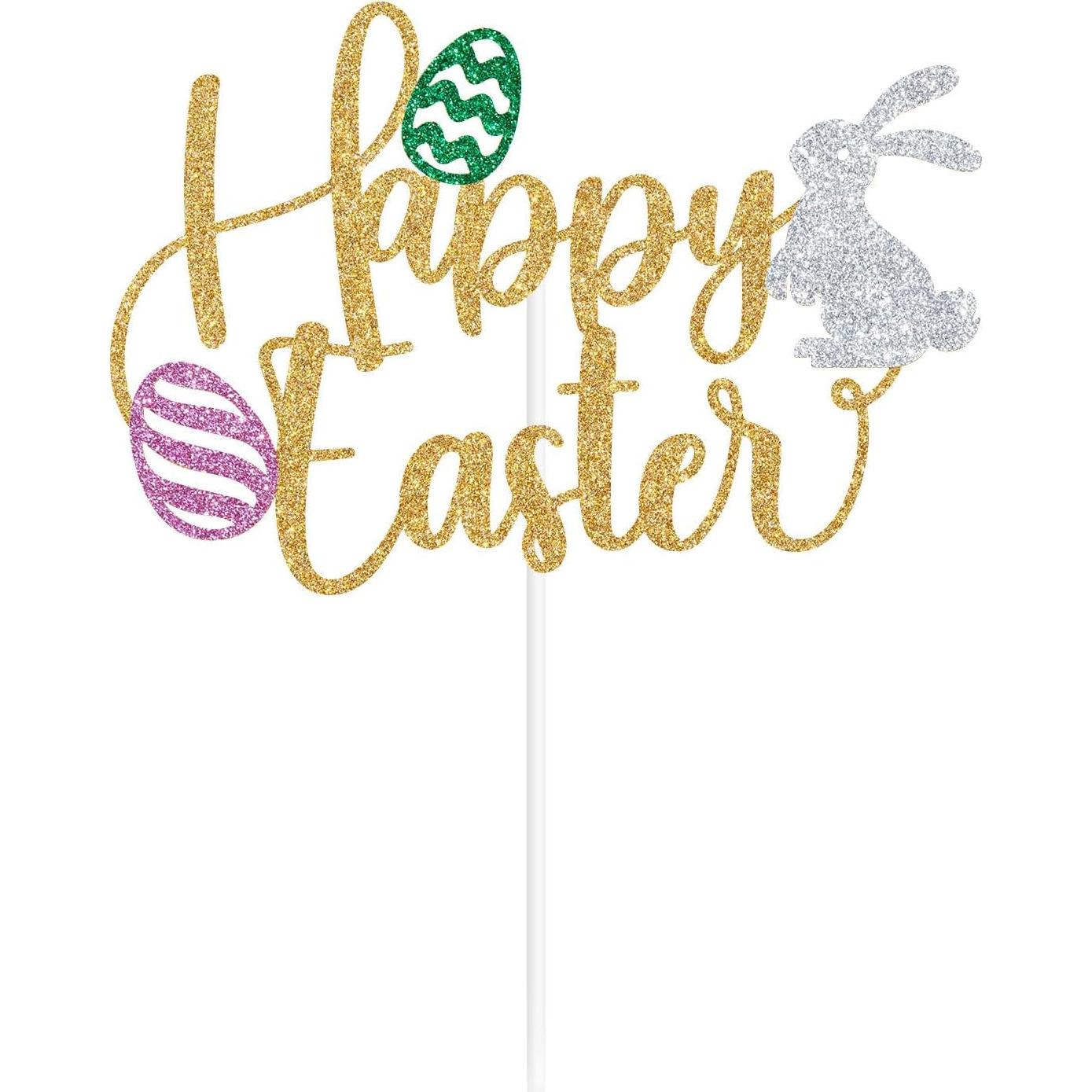 Adorno de Pastel de Pascua Zatain 15 cm Conejitos y Huevos