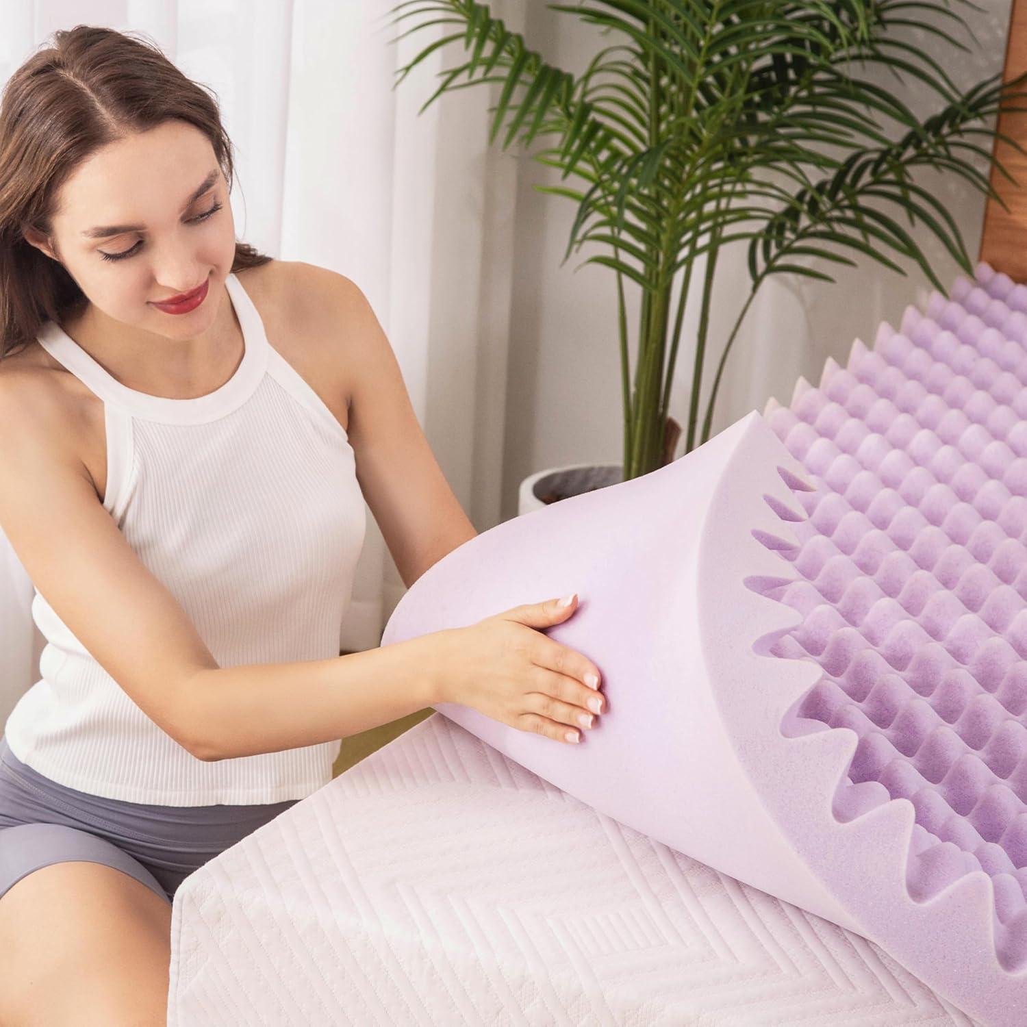 Colchón EGOHOME Twin XL Espuma Viscoelástica 5.1 cm Morado