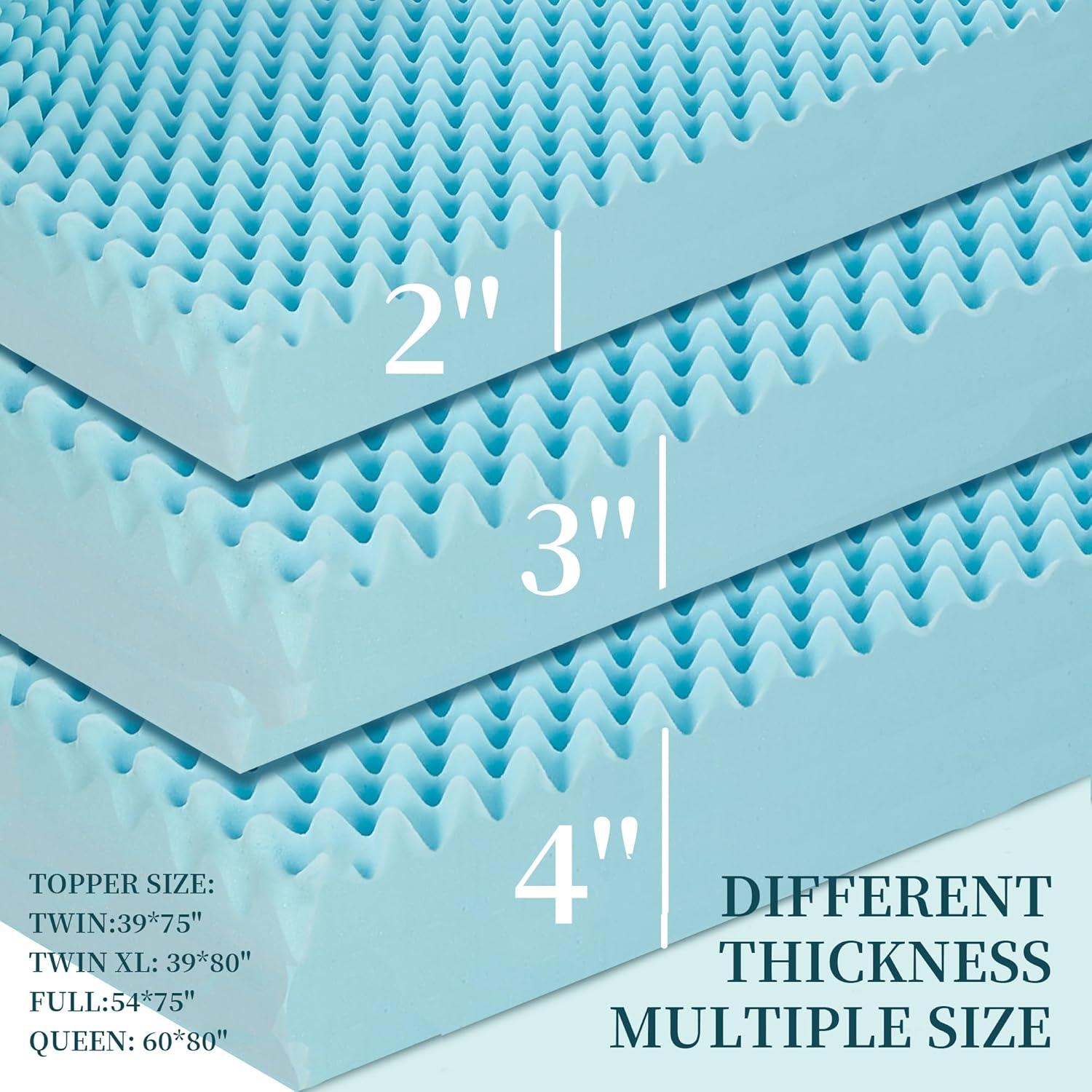 Cubierta de colchón Zyerch 2" Individual Espuma Viscoelástica