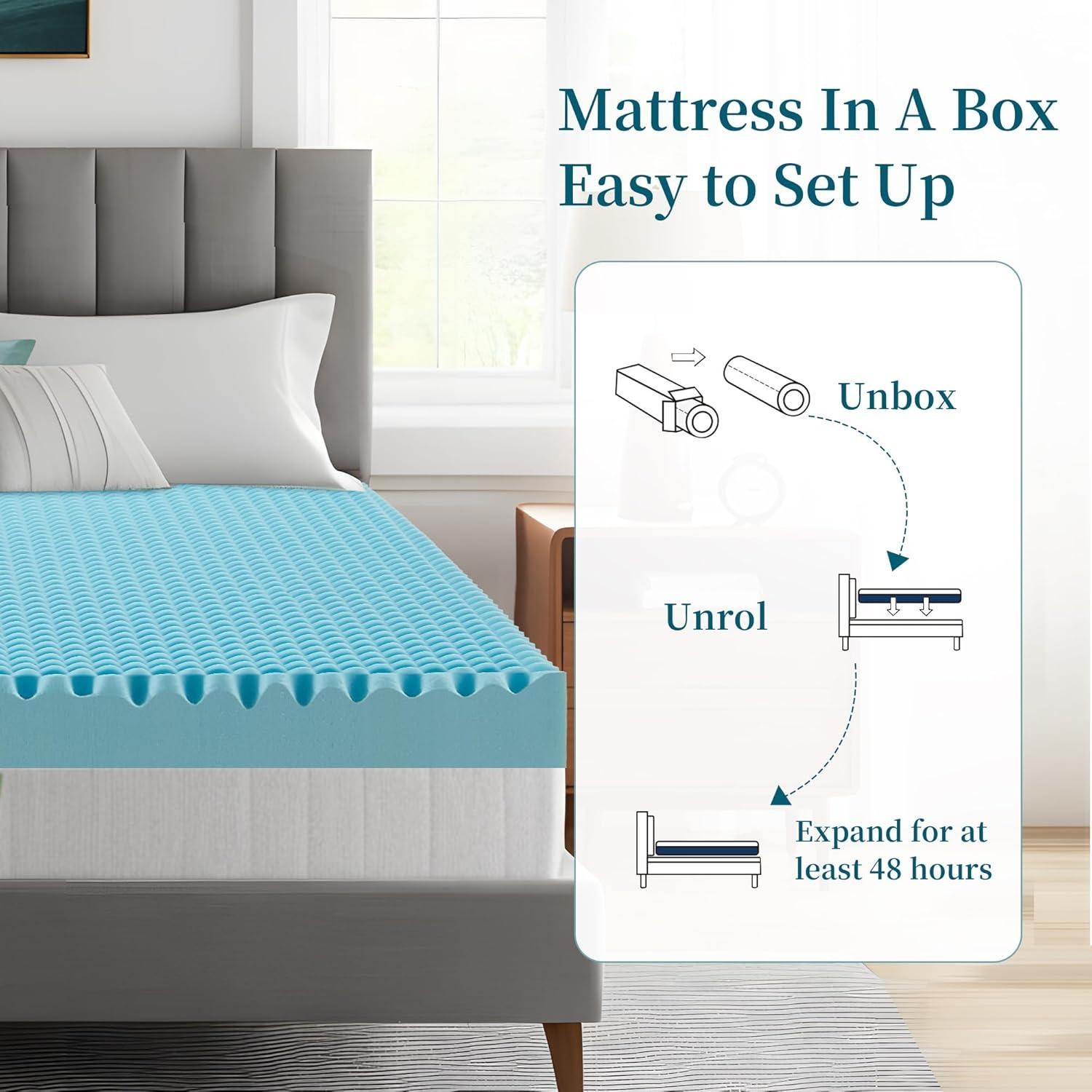 Cubierta de colchón Zyerch 2" Individual Espuma Viscoelástica