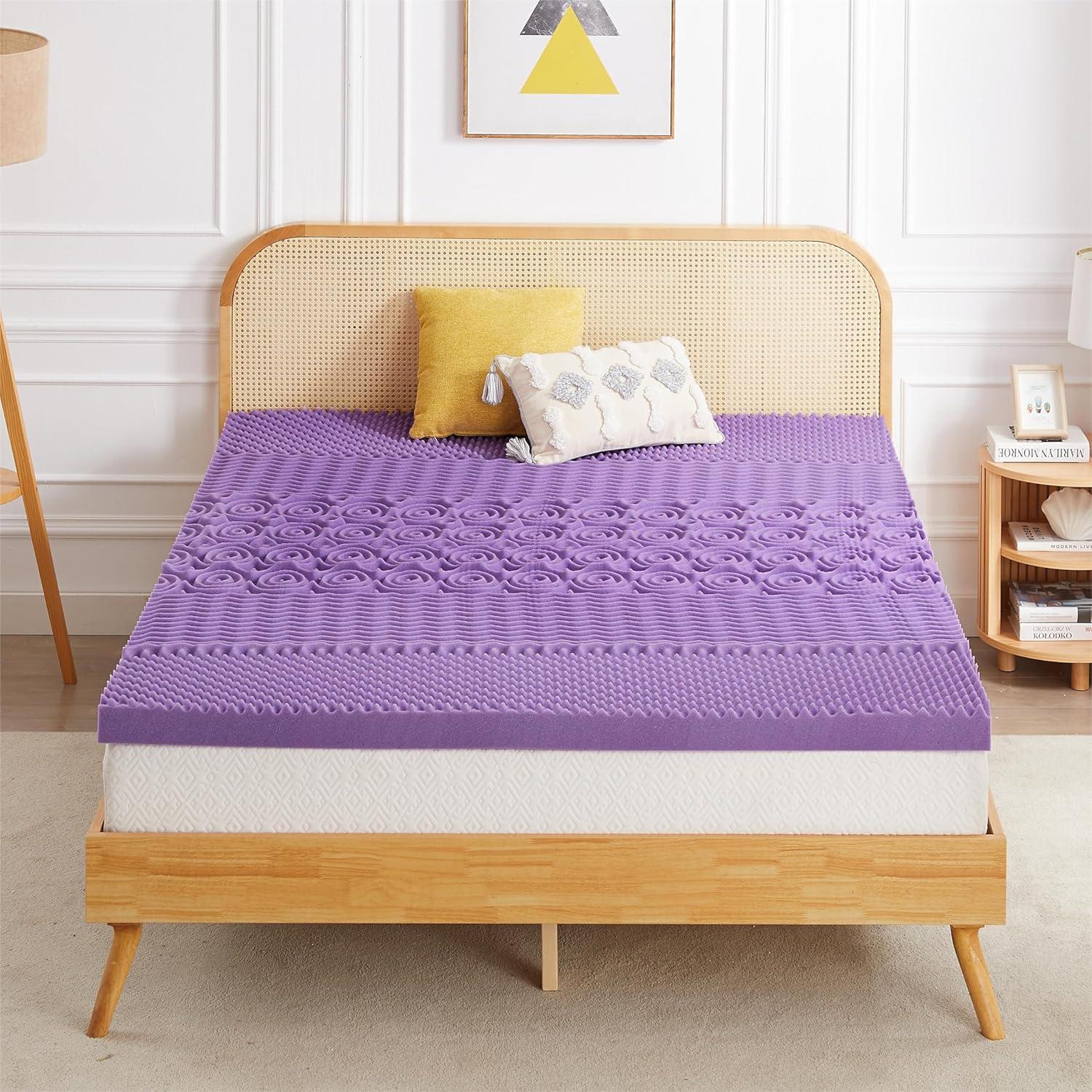 Colchón Topper IULULU 3 Pulgadas Completo 5-Zonas Espuma Gel