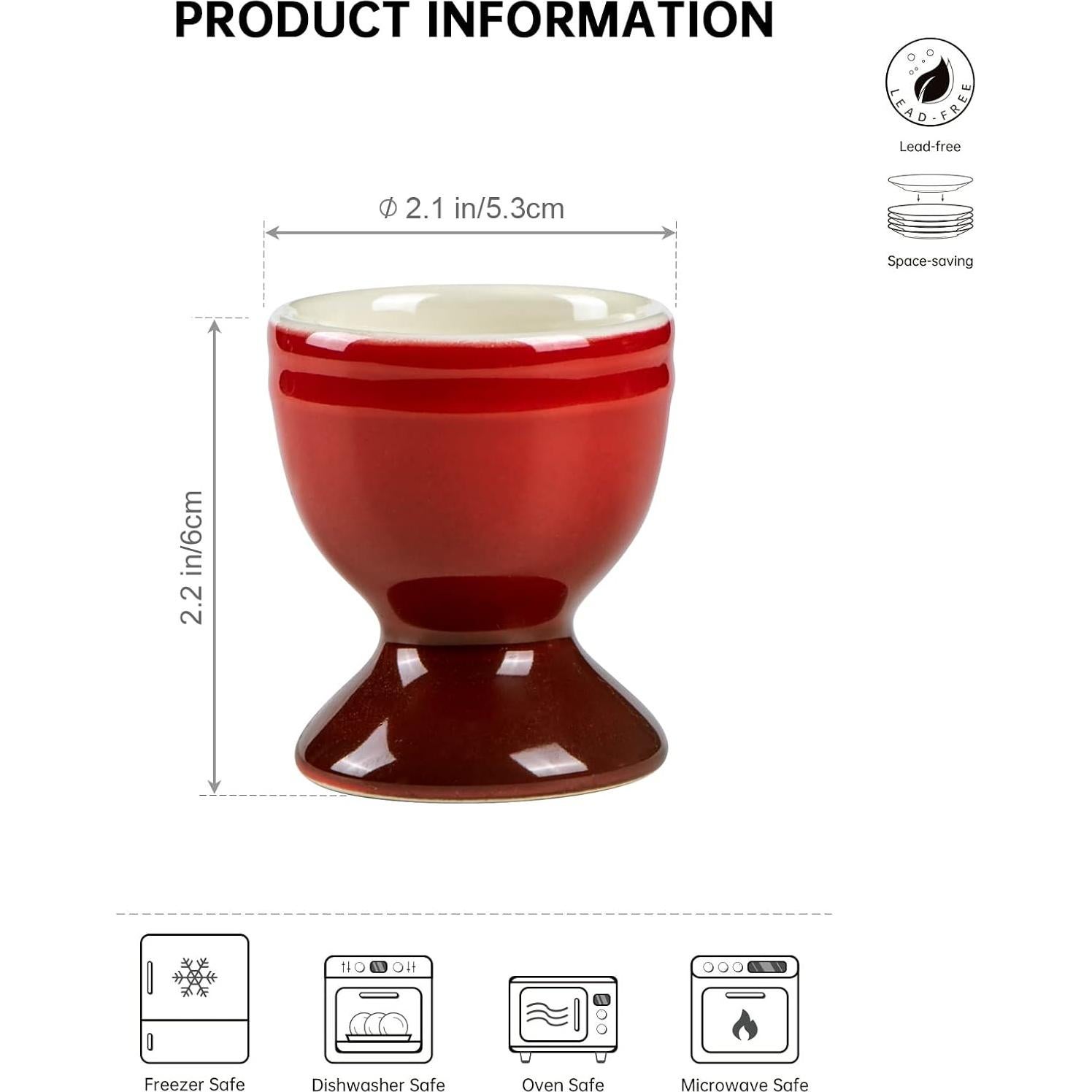 Juego de 6 Tazas de Huevo Cerámica UNICASA Coloridas