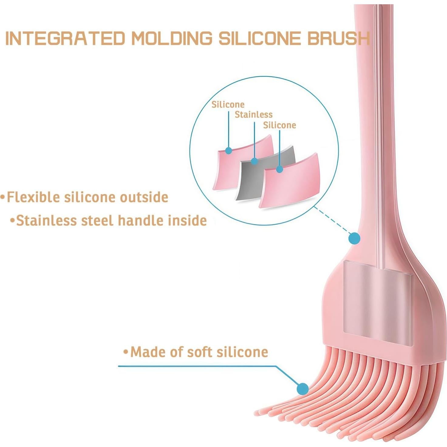 Brocha de Silicona para Basting Hokisei, 5 Colores, 21 cm