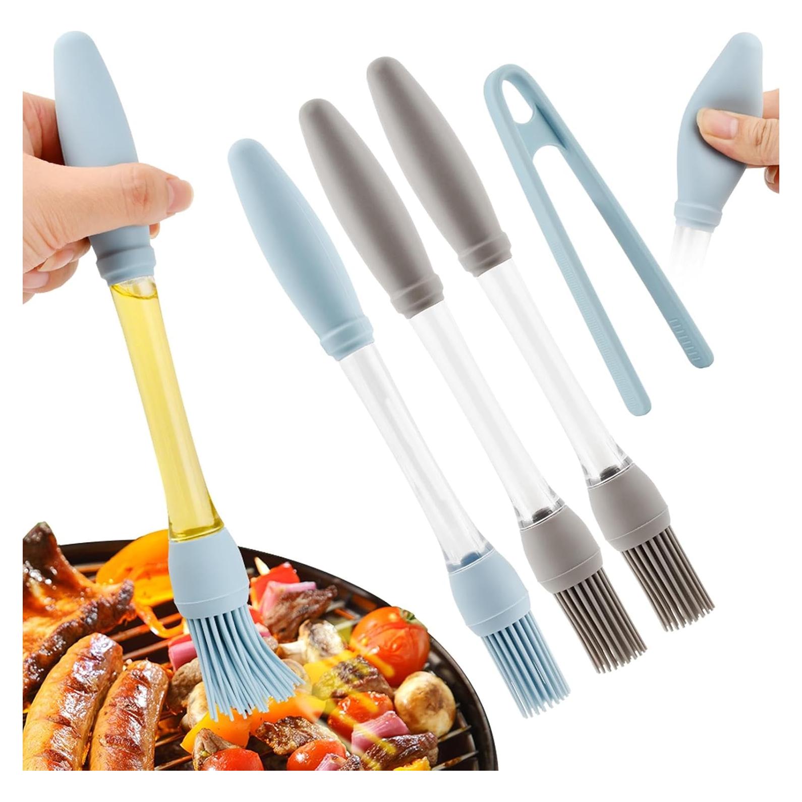 Juego de 4 Brochas de Silicona Ranjaner con Reservorio 23cm