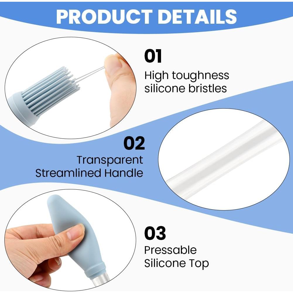 Juego de 4 Brochas de Silicona Ranjaner con Reservorio 23cm