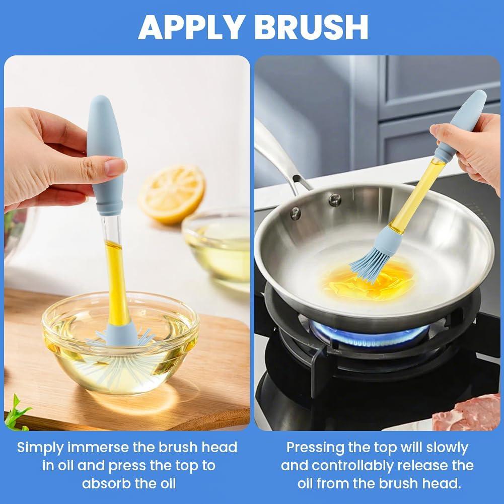 Juego de 4 Brochas de Silicona Ranjaner con Reservorio 23cm