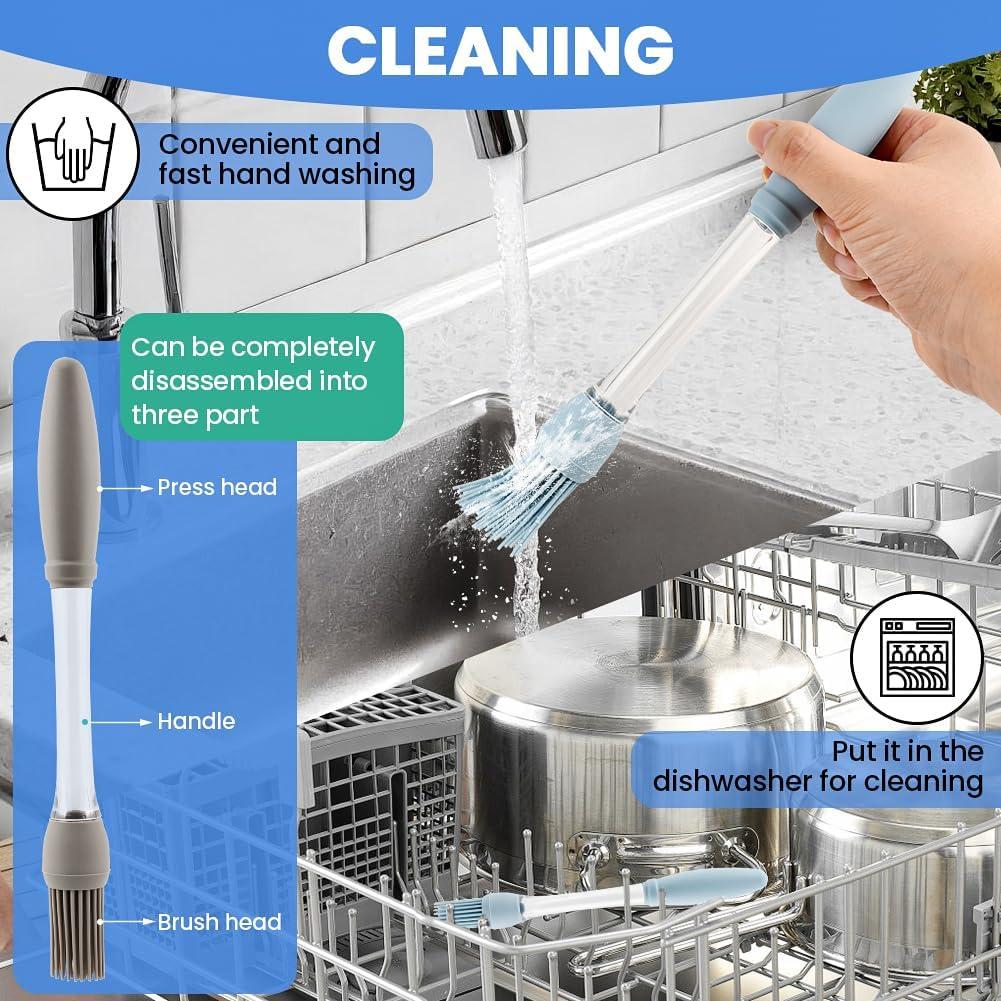 Juego de 4 Brochas de Silicona Ranjaner con Reservorio 23cm