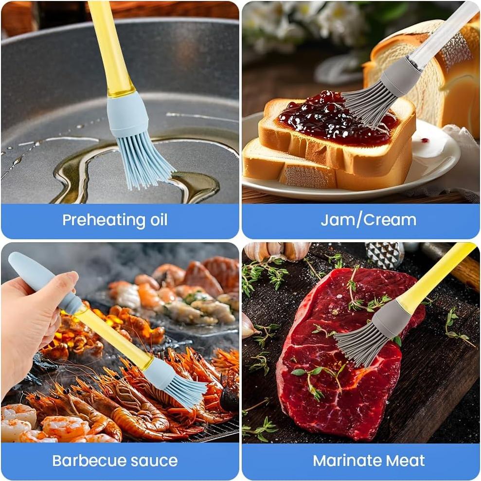 Juego de 4 Brochas de Silicona Ranjaner con Reservorio 23cm