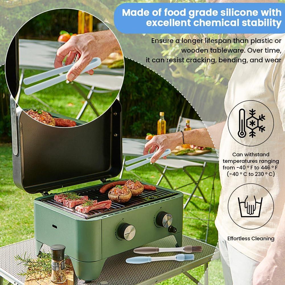 Juego de 4 Brochas de Silicona Ranjaner con Reservorio 23cm