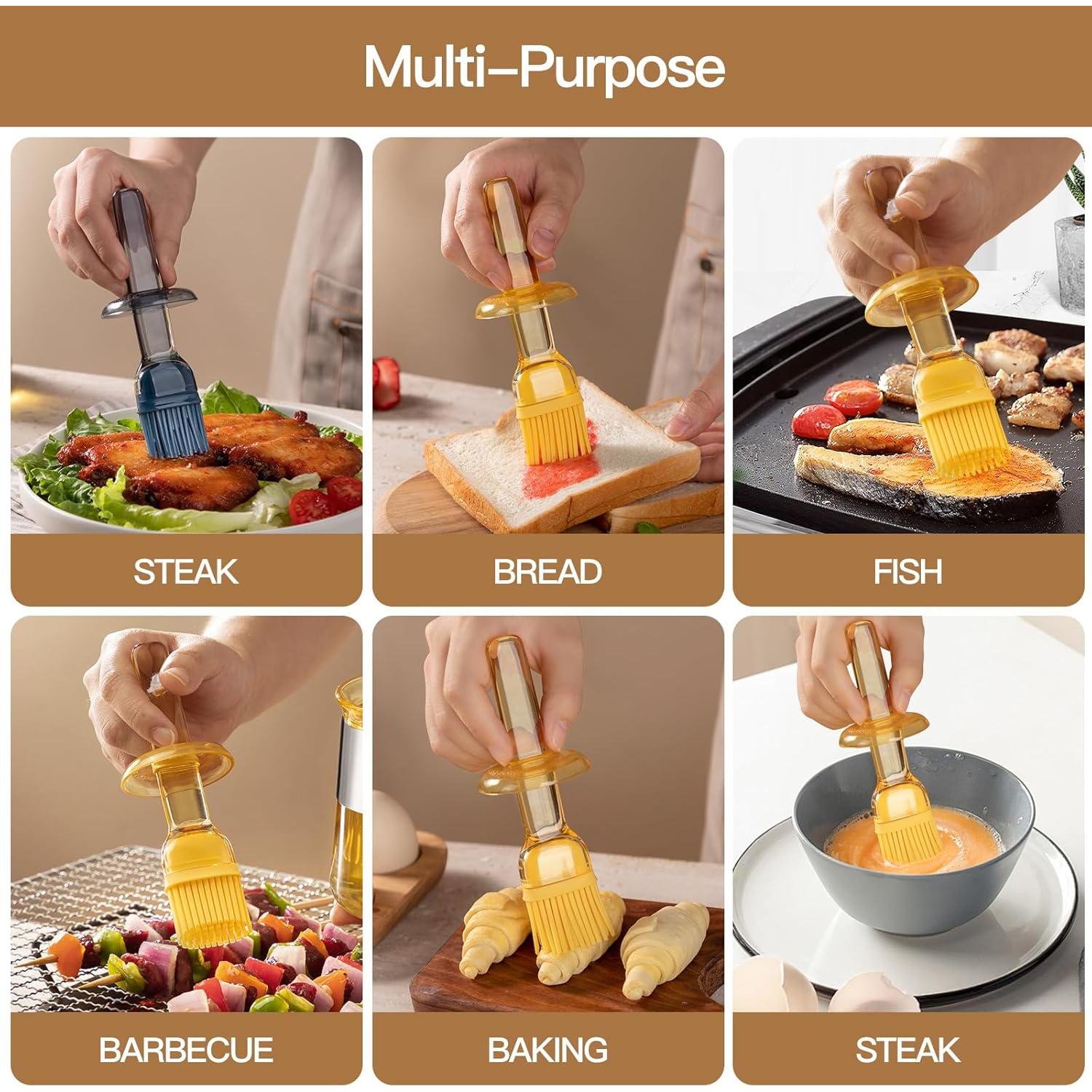 Botella Dispensadora de Aceite MAXCOOK con Cepillo 270 ml Amarillo