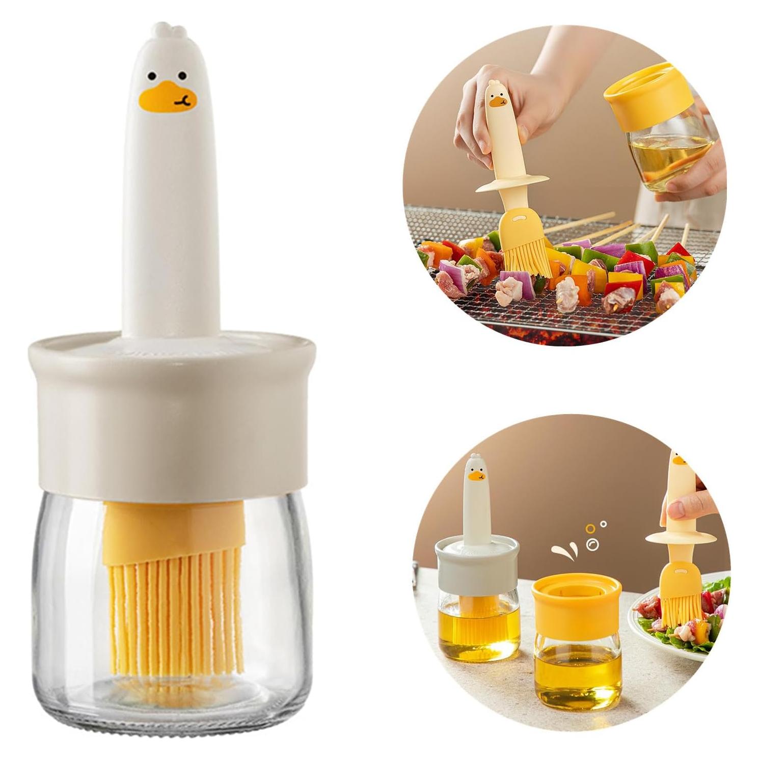 Botella dispensadora de aceite con cepillo EBIEFLY 192.78 ml