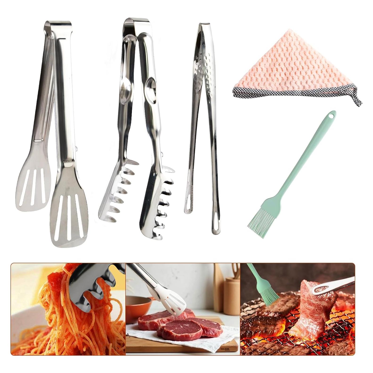 Juego de 5 Pinzas de Acero Inoxidable JINGIHE para Cocina