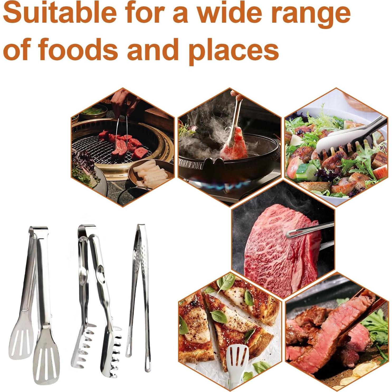 Juego de 5 Pinzas de Acero Inoxidable JINGIHE para Cocina