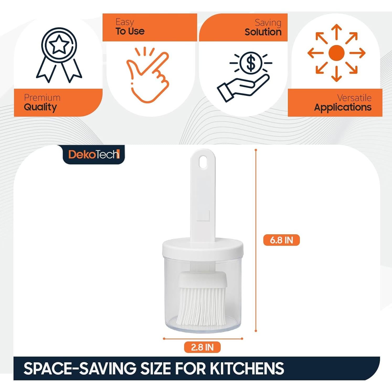 Botella dispensadora de aceite DekoTech con brocha 2 en 1