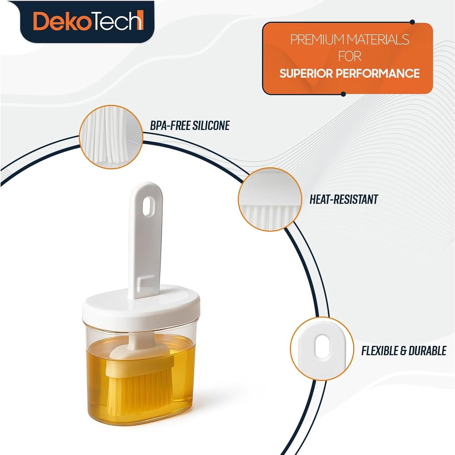 Botella dispensadora de aceite DekoTech con brocha 2 en 1