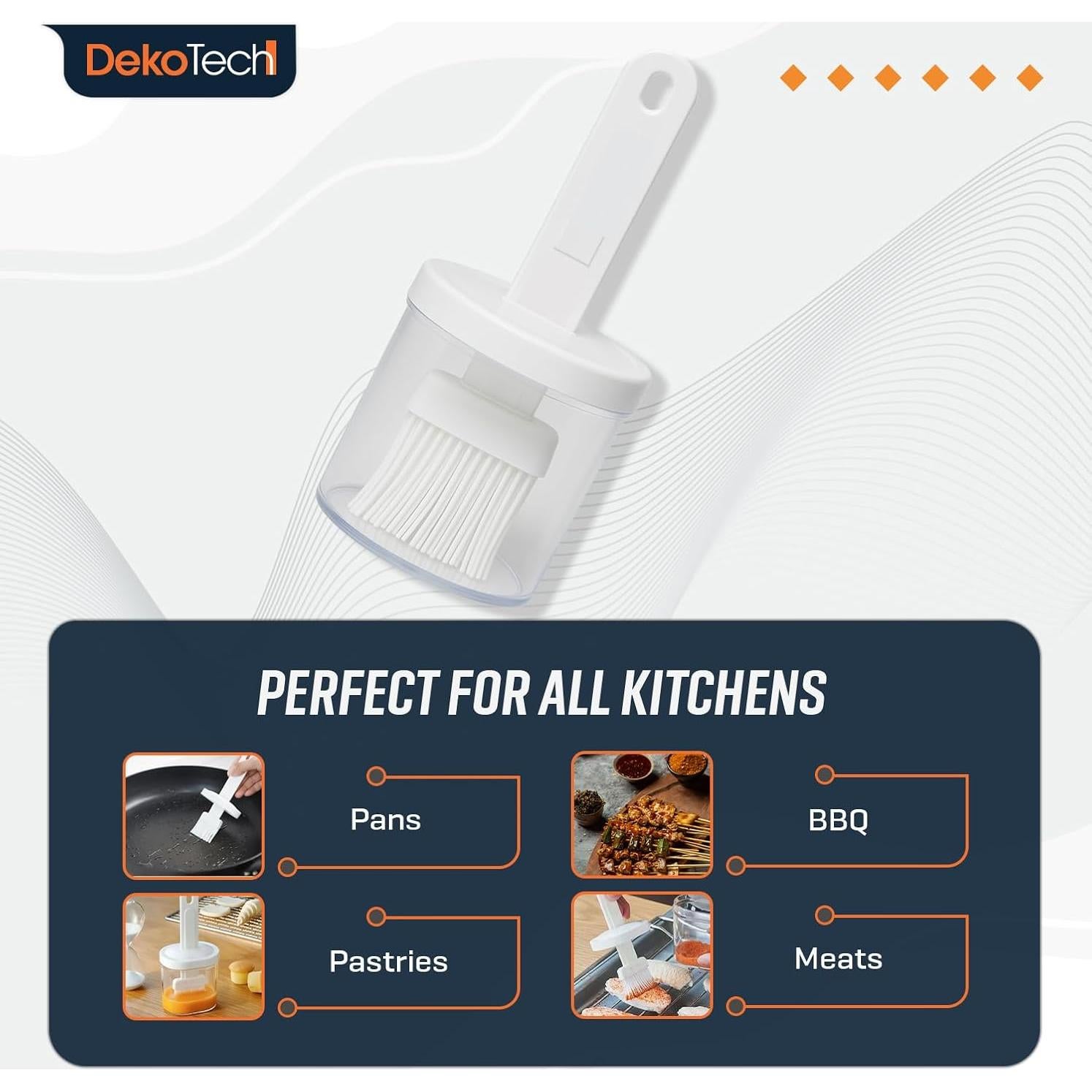 Botella dispensadora de aceite DekoTech con brocha 2 en 1