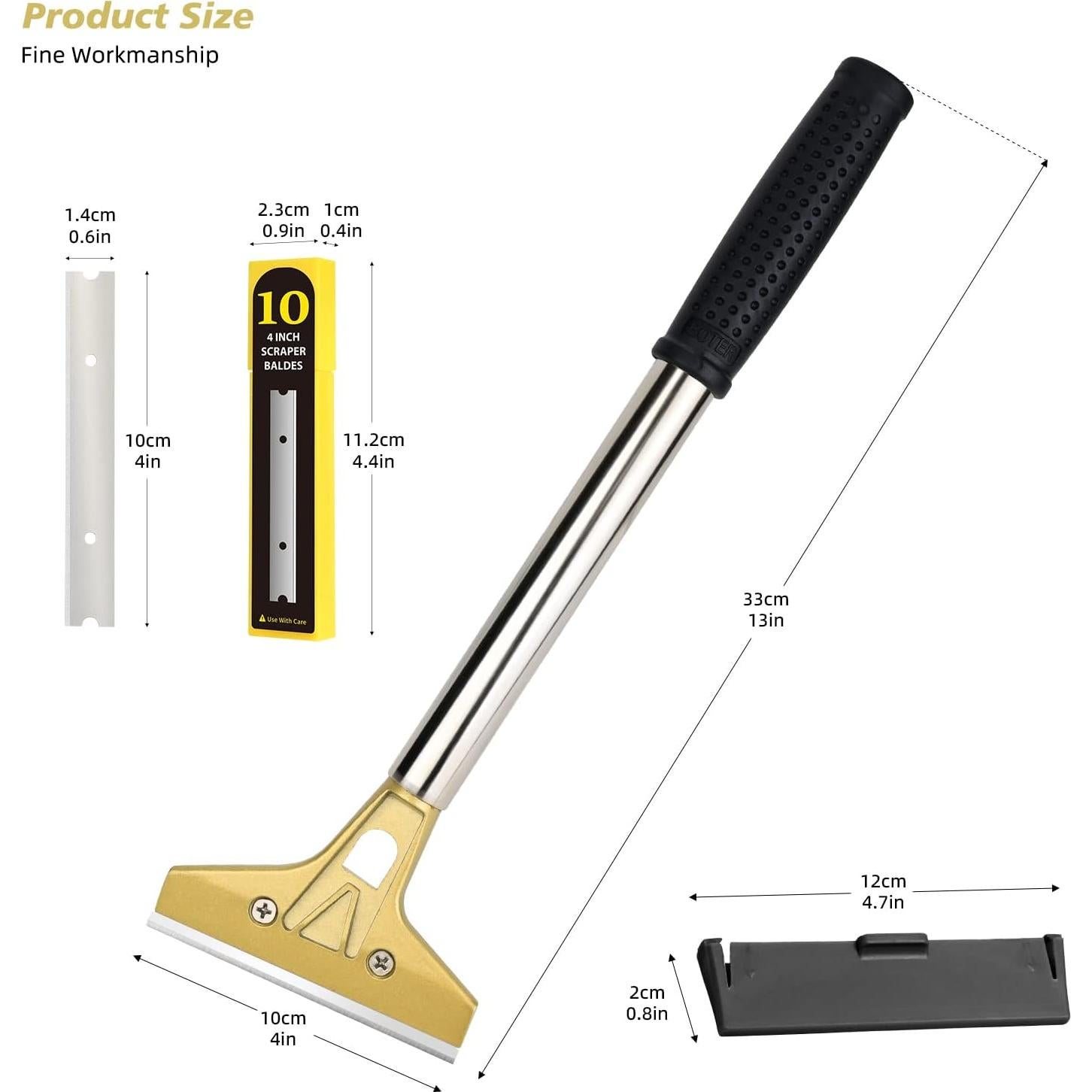 Raspador de Grill Plano Ehdis 4 Pulgadas con 10 Cuchillas